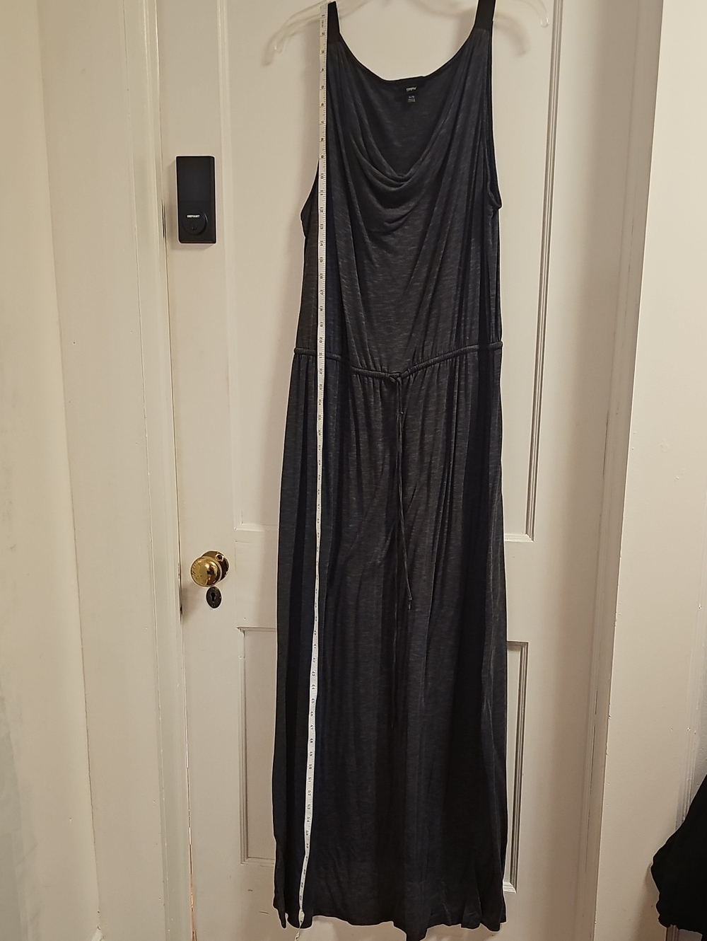 Black Sleeveless Cowl-Neck Maxi Dress
